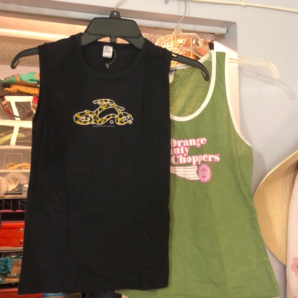 OCC Two sleeveless shirts by orange county choppers
 size M
As seen in PacSun